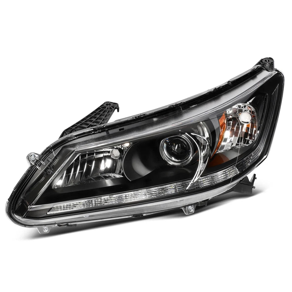 PAIR LED DRL Projector Headlights For Honda Accord Sedan EX-L 3.5L V6 2013-2015