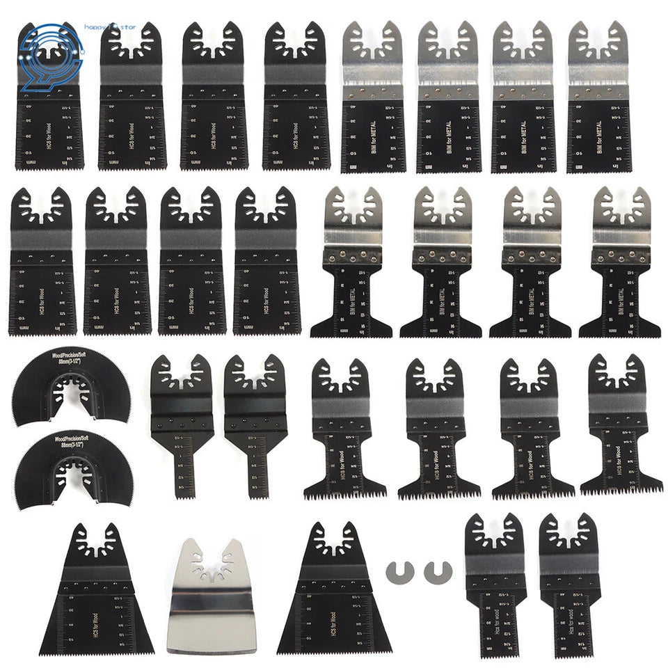 31Pcs Universal Wood Metal Drywall Oscillating Tool Saw Blade For Metal Wood