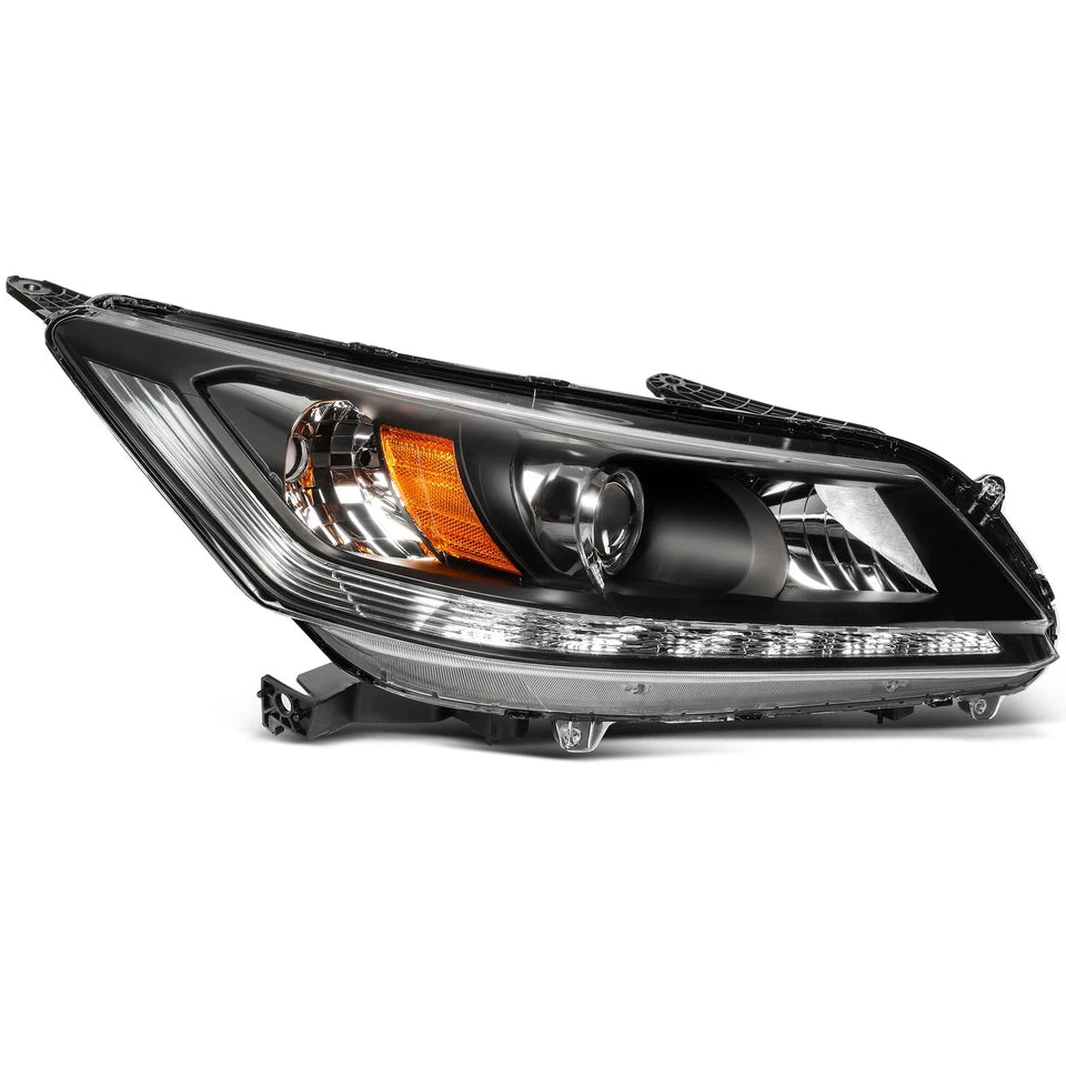 PAIR LED DRL Projector Headlights For Honda Accord Sedan EX-L 3.5L V6 2013-2015
