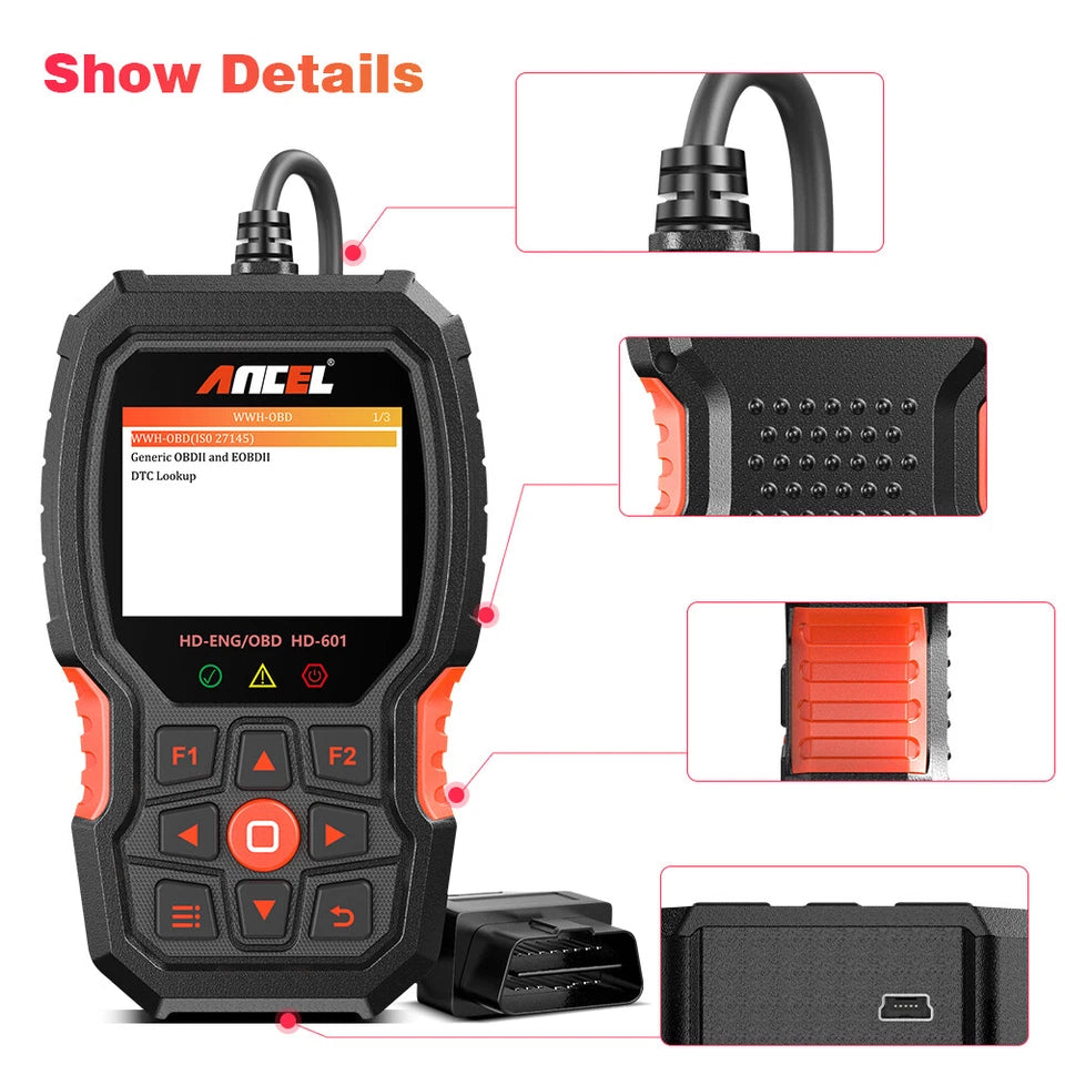 24V Semi Truck Diagnostic Tool All System Diesel Scanner Code Reader Free Update