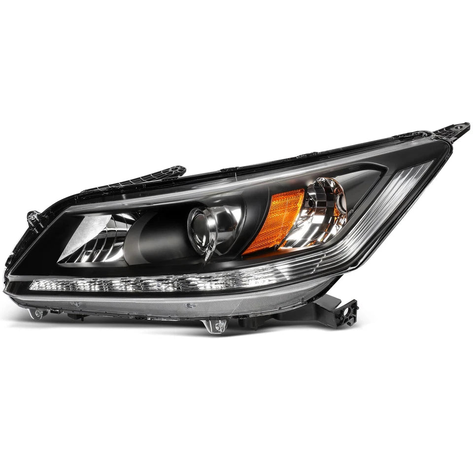 PAIR LED DRL Projector Headlights For Honda Accord Sedan EX-L 3.5L V6 2013-2015