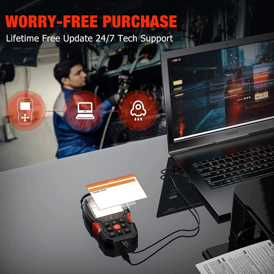 24V Semi Truck Diagnostic Tool All System Diesel Scanner Code Reader Free Update