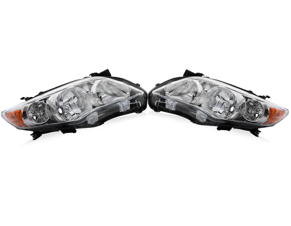 Left & Right Headlights For 2011 2012 2013 Toyota Corolla Headlamps Replacement