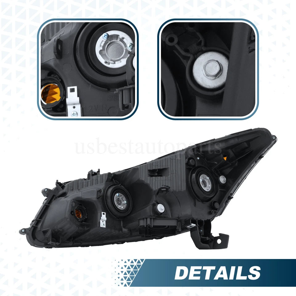 Headlight Headlamp Assembly Pair Driver Passenger For Honda Accord 2008-2012