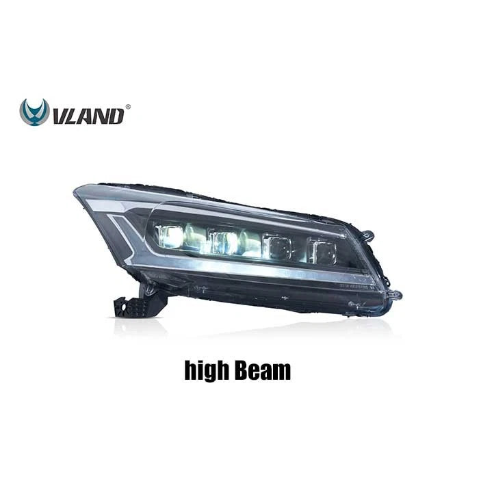 Pair LED Headlight For 2008-2012 Honda Accord 8th Gen w/Blue Start-up Animation