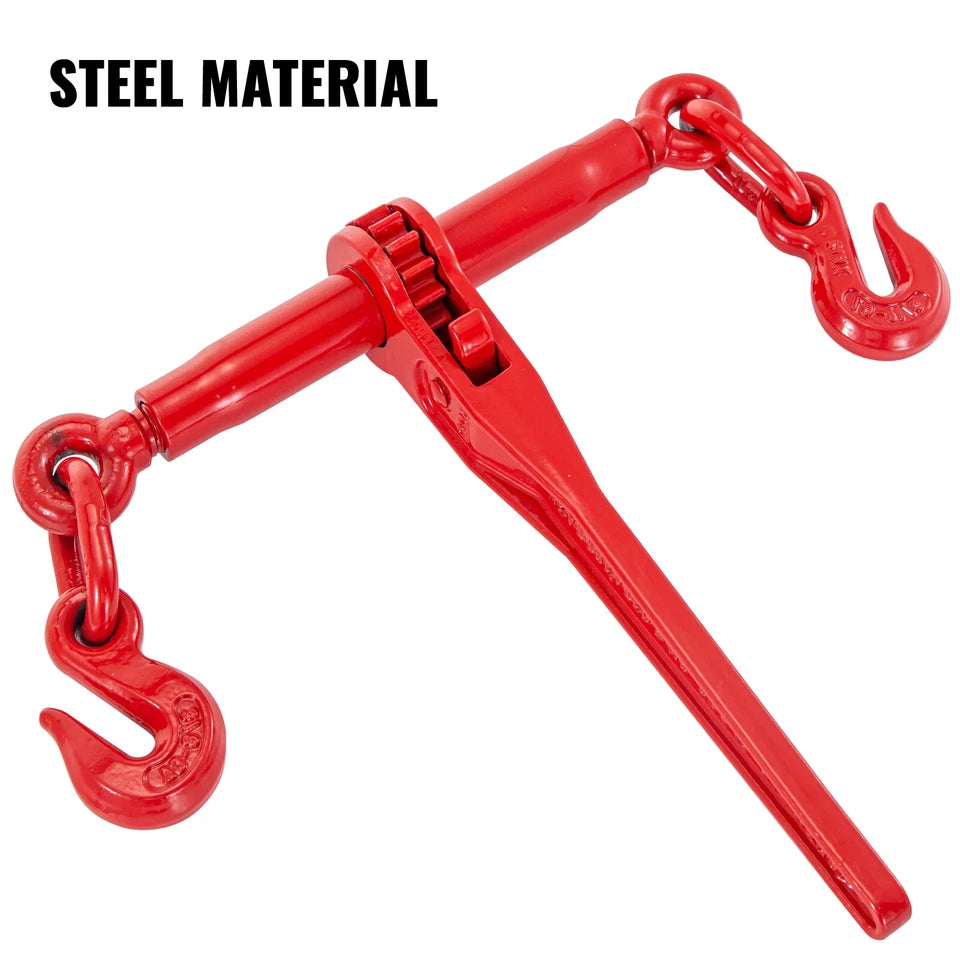 5/16"-3/8" Chain Load Binder Ratchet 6600lbs WLL Chain Hook Tie Down 2PCS