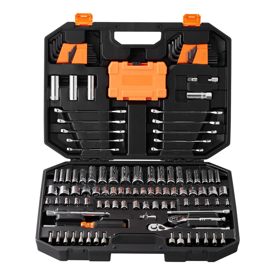 Mechanics Tool Set and Socket Set 1/4in 3/8in Drive 145 Pcs SAE and MetricOpens in a new window or tab Brand New