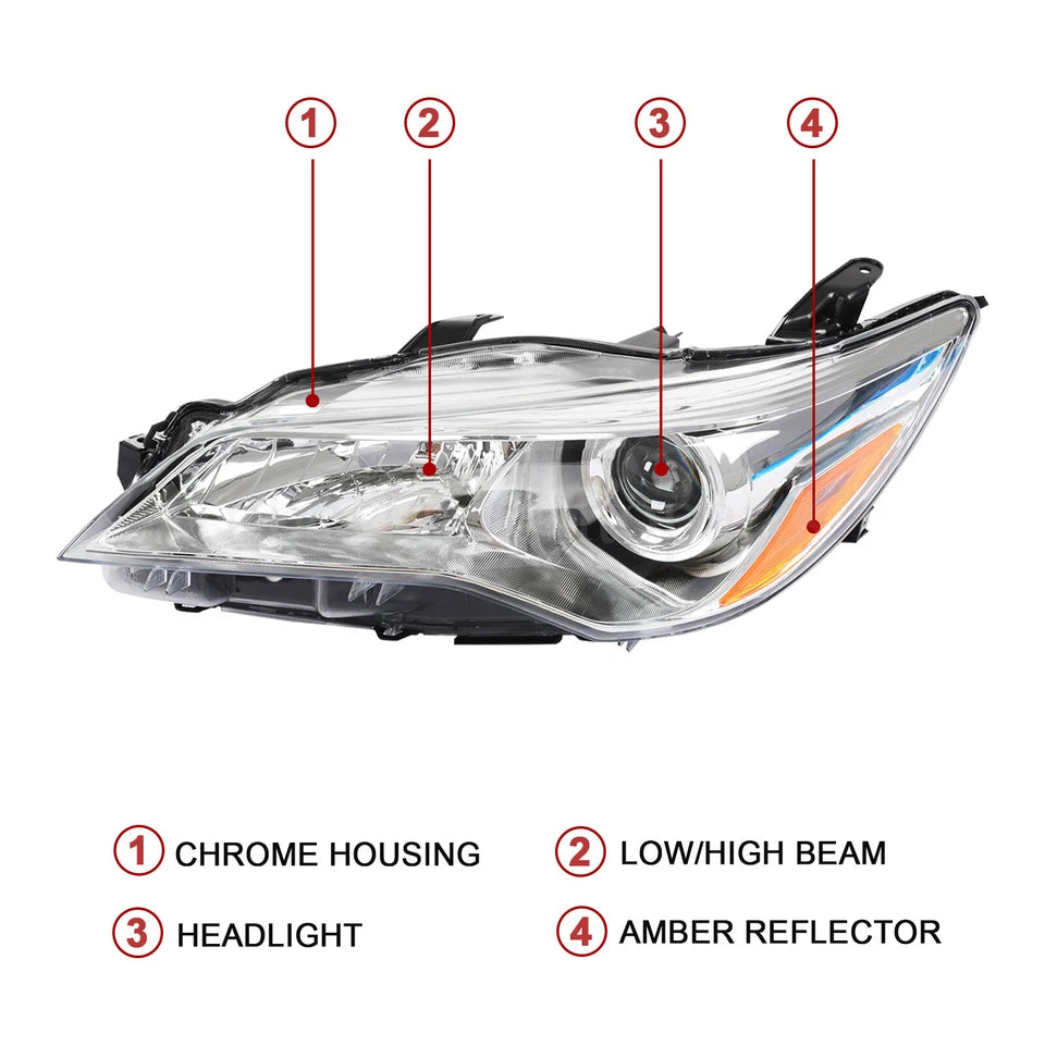 Headlights For 2015 2016 2017 Toyota Camry Left+Right Headlamps Head Light Pair