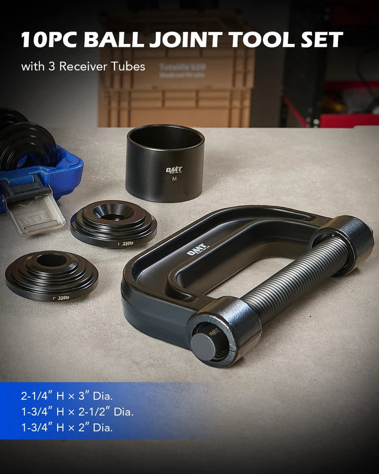 10pc Heavy Duty 4 in 1 Ball Joint Press U Joint Removal Tool Kit w 4 x 4 Adapter