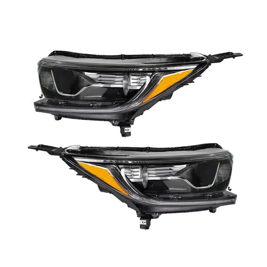 Left+Right Headlight For Honda CRV CR-V 2017-2022 Halogen Black Housing