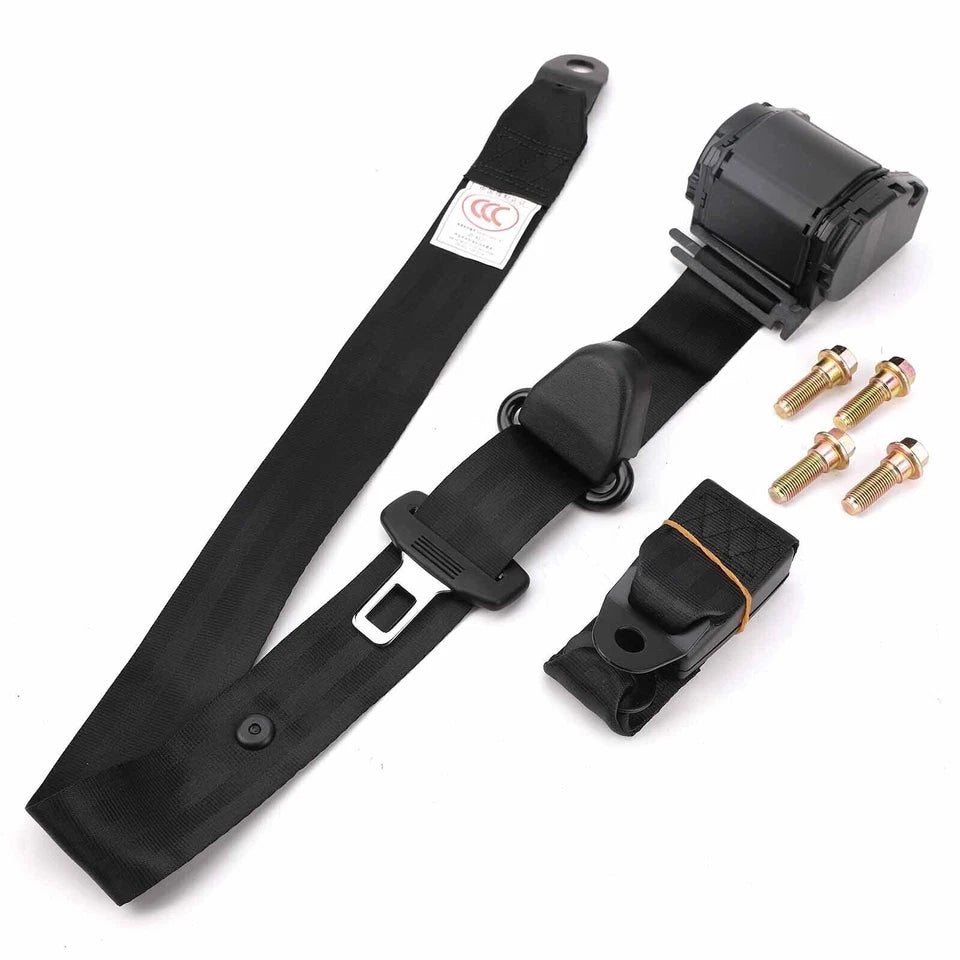 2Pack Universal Lap 3 Point Retractable Seat Belt Adjustable Car Safety Belts
