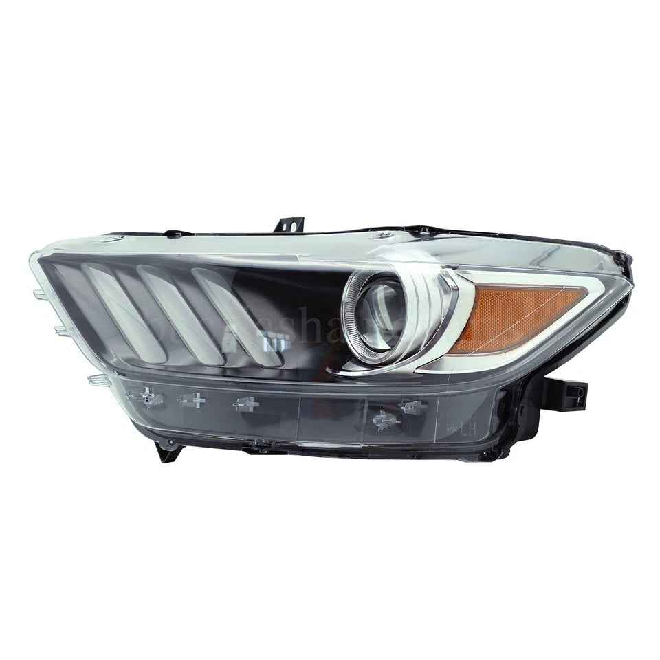 Headlights Pair For 2015 2016 2017 Ford Mustang HID/Xenon W/LED DRL LH+RH 15-17