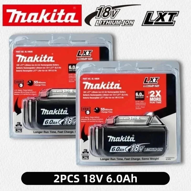 2-Pack Geniun Makita BL1860B 18V LXT 6Ah Lithium-Ion Rechargeable Batteries New