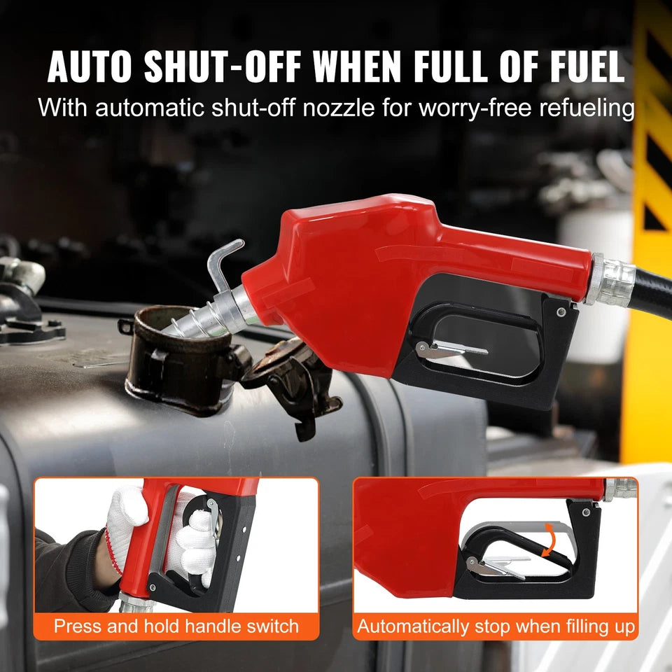 Fuel Transfer Pump Gasoline Pump 16GPM 12V with Hose & Nozzle for Diesel