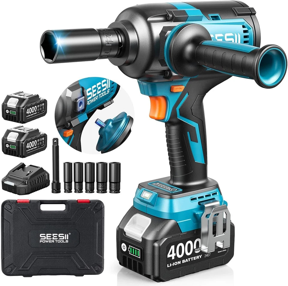 Seesii Auxiliary Handle Cordless Impact Wrench 1600 N·m 1/2 in Brushless Driver