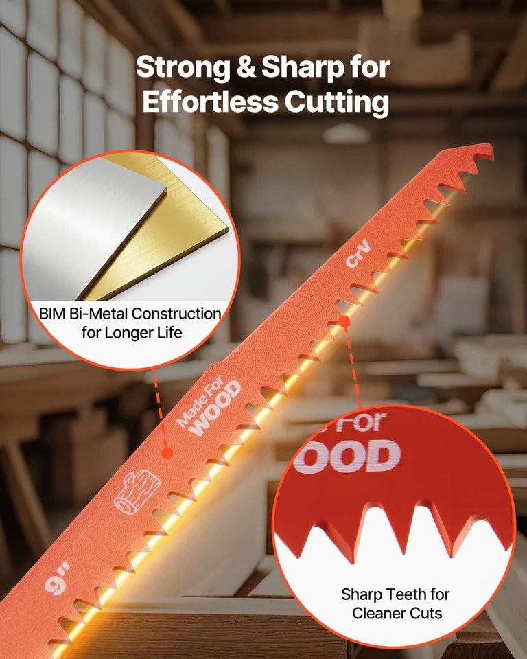 Reciprocating Saw Blades 32-Piece Bi-Metal for Cutting Metal and Wood