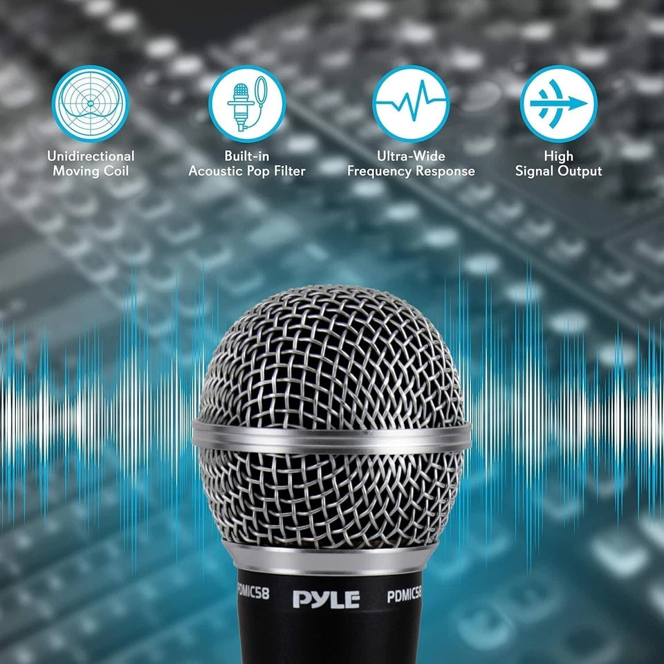 Professional Moving Coil Dynamic Handheld Microphone + 15' Cable PDMIC58