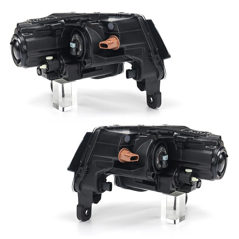 For 2017-2021 Jeep Grand Cherokee Halogen Projector Headlight Black Left+Right