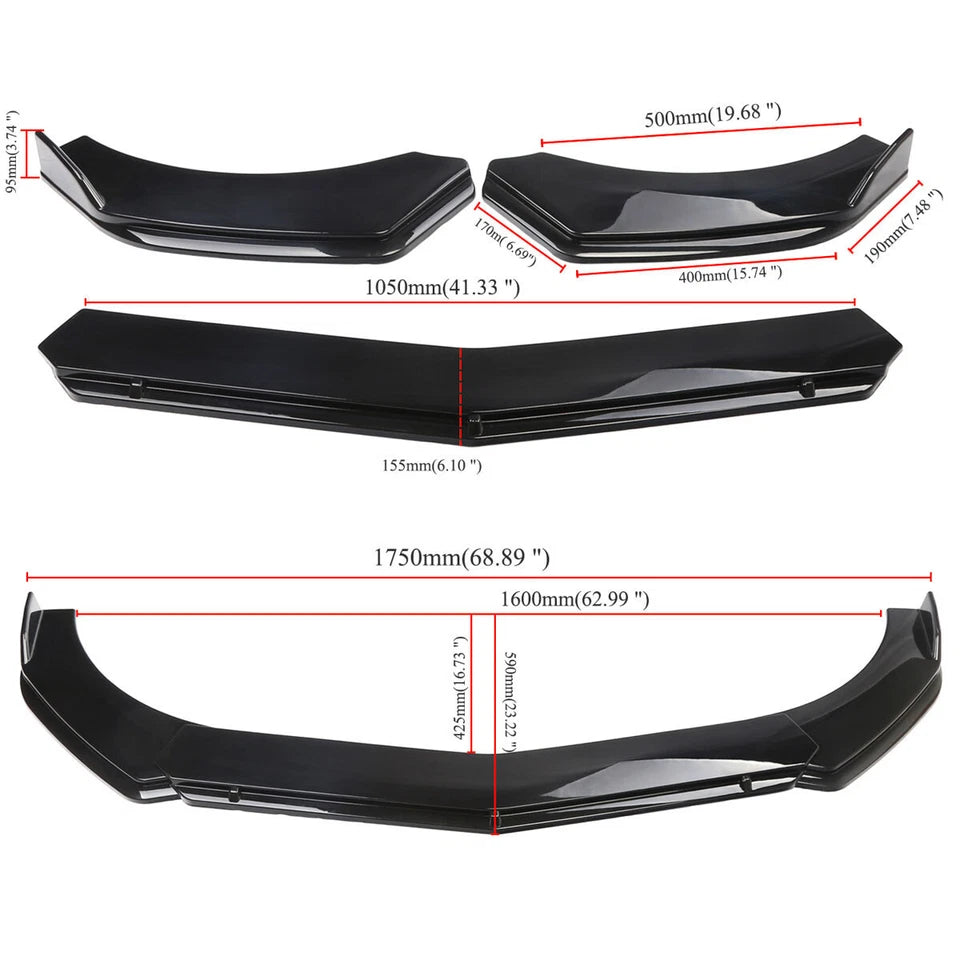 For Ford F150 F-150 Truck Car Front Bumper Lip Spoiler Splitter Body Kit Glossy