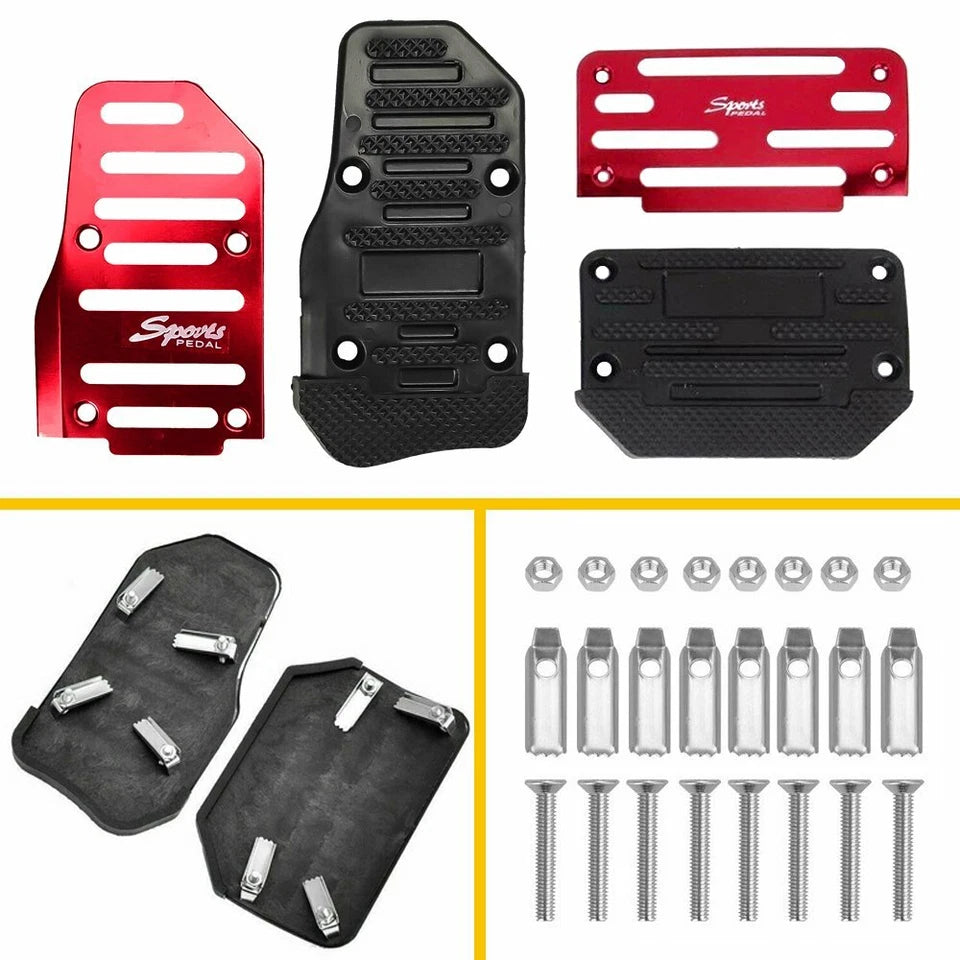Red Non-Slip Automatic Gas Brake Foot Pedal Pad Cover Car Accessories Parts