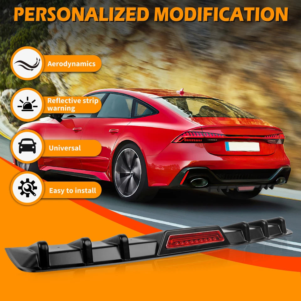 Car Rear Diffuser 6-Fin Bumper Lip Splitter Spoiler Wing For Toyota Corolla