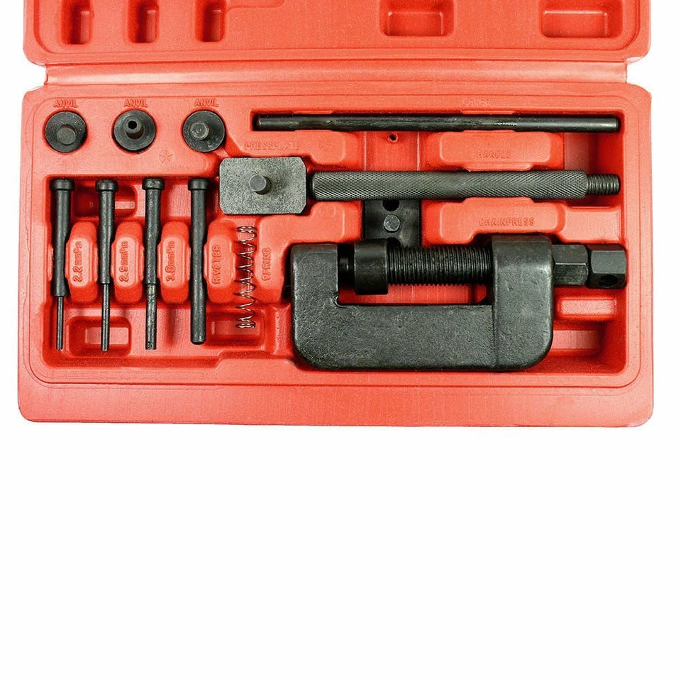 13PCS Chain Cutter Rivet Tool Set Riveting Breaker ATV/Bike/Motorcycle/Cam Drive