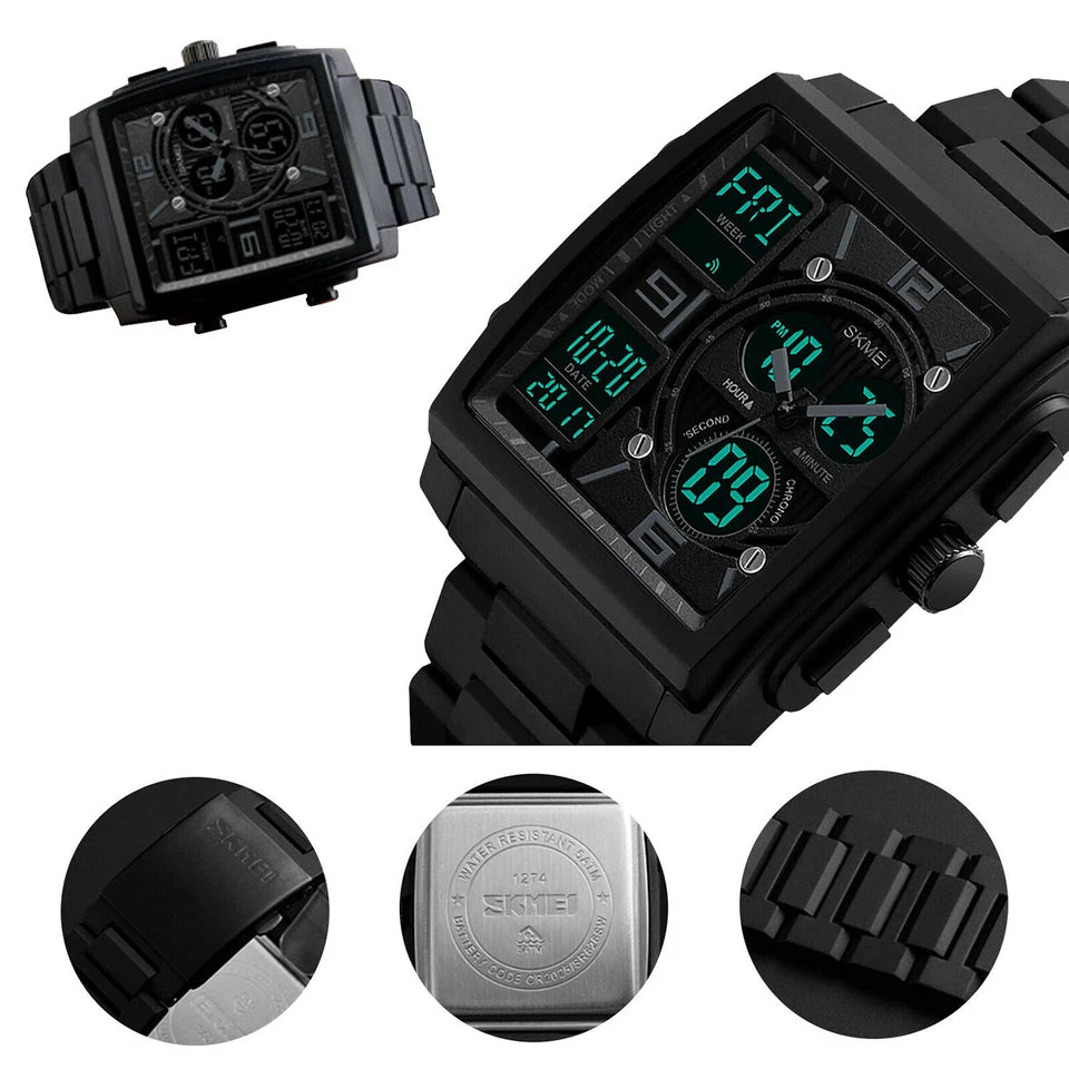 Men's Digital Army Military Sport Quartz Analog Chronograph Waterproof Watch
