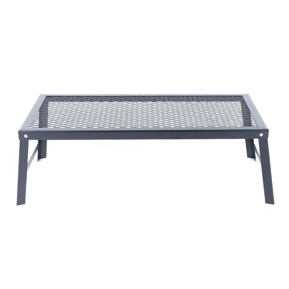 Foldable Camping Grill Fire Pit Grate Campfire Cooking Portable Stand Equipment