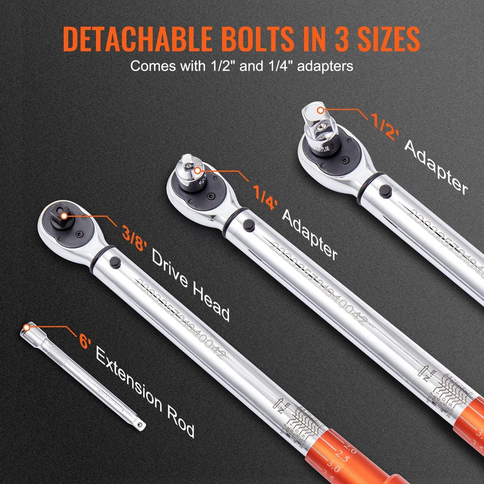 Torque Wrench Adjustable Torque Wrench 3/8" Drive 10-80ft.lb/14-110n.m