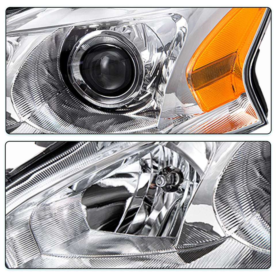 For 2013 2014 2015 Nissan Altima Sedan Chrome Headlights Amber Corner Lamps L+R