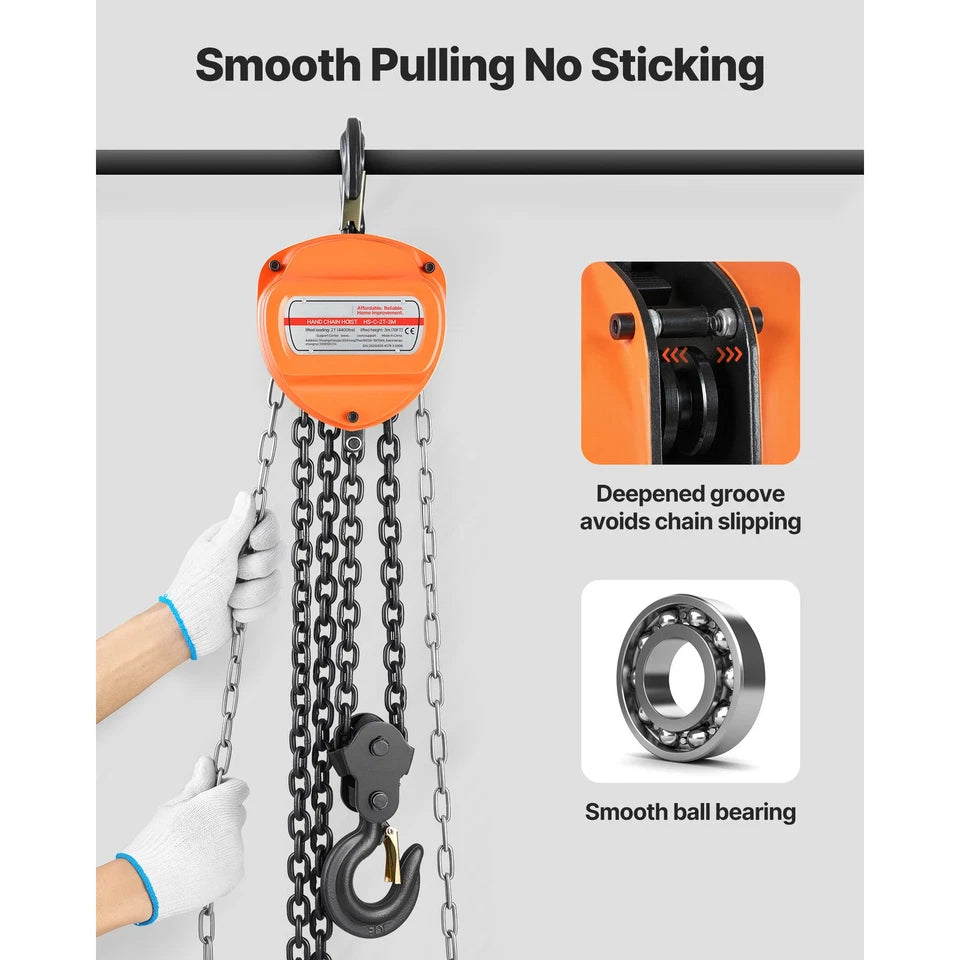 Uimoso Manual Chain Hoist 2T/4400 lbs 10 ft Lift with Durable G80 Chain