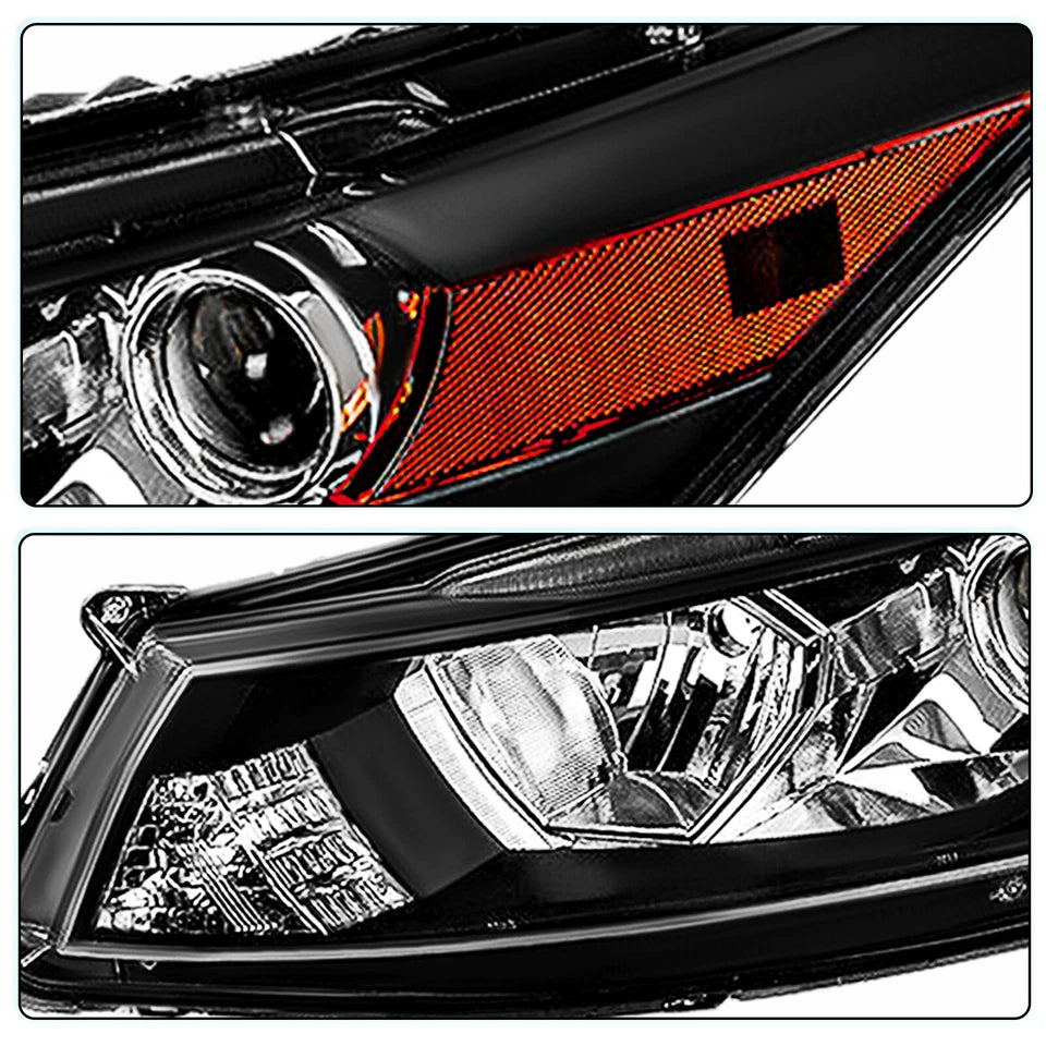 For 2008-2012 Honda Accord Coupe Projector Halogen Headlights Assembly Pair