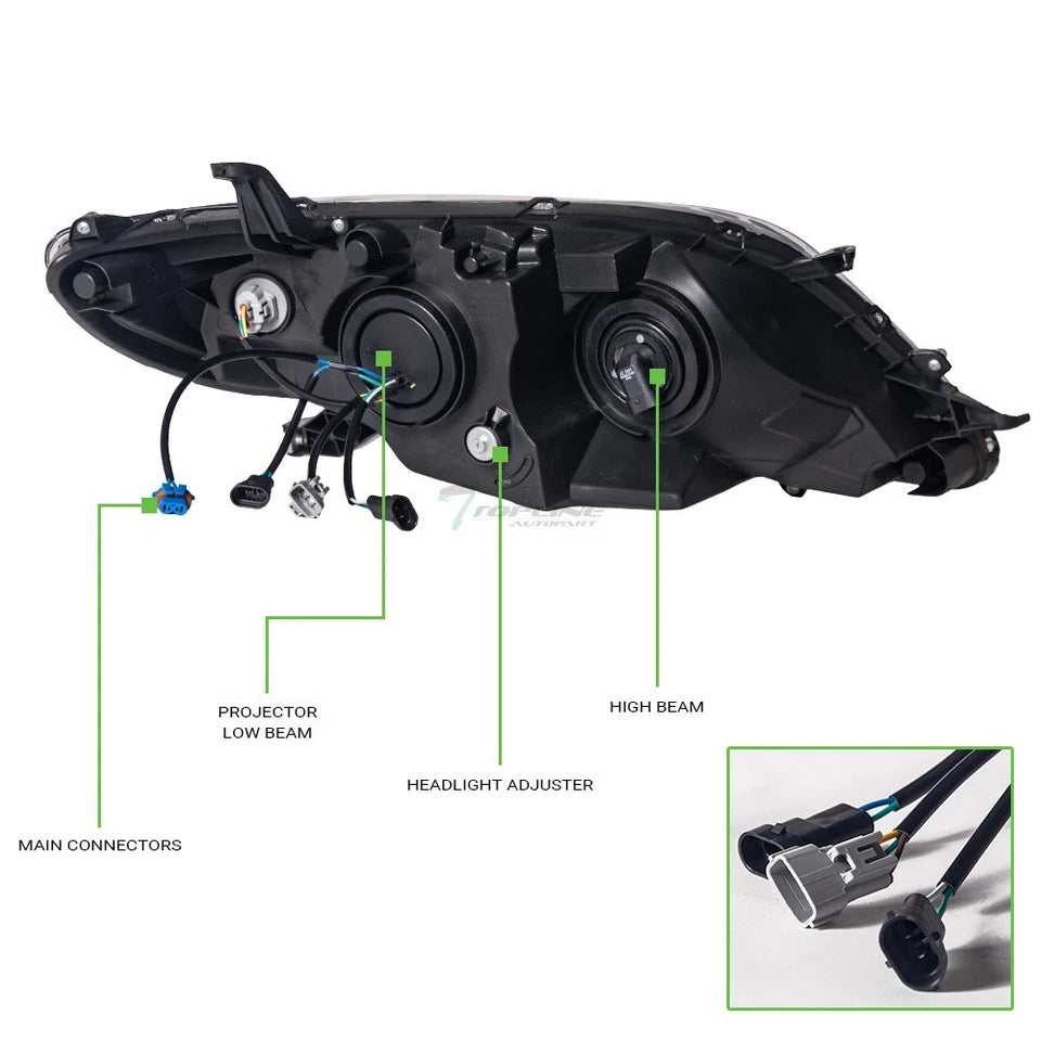 For 2011-2020 Sienna Switchback Sequential LED Projector Headlights Black