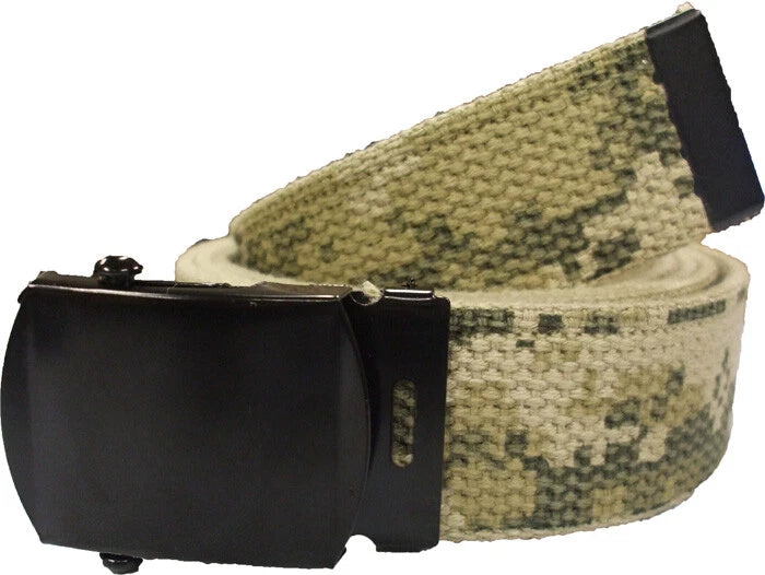 Military Web Belt Cotton Canvas Adjustable Camo Army Tactical Skater Webbed Belt