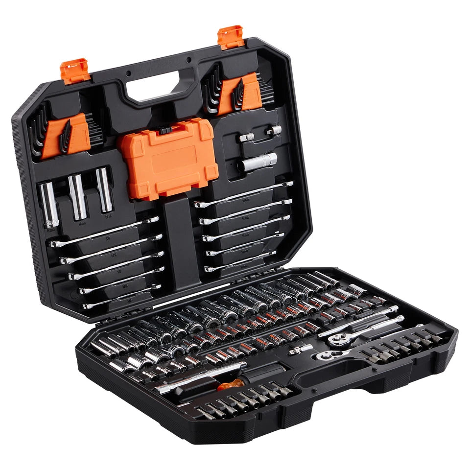 Mechanics Tool Set and Socket Set 1/4in 3/8in Drive 145 Pcs SAE and MetricOpens in a new window or tab Brand New