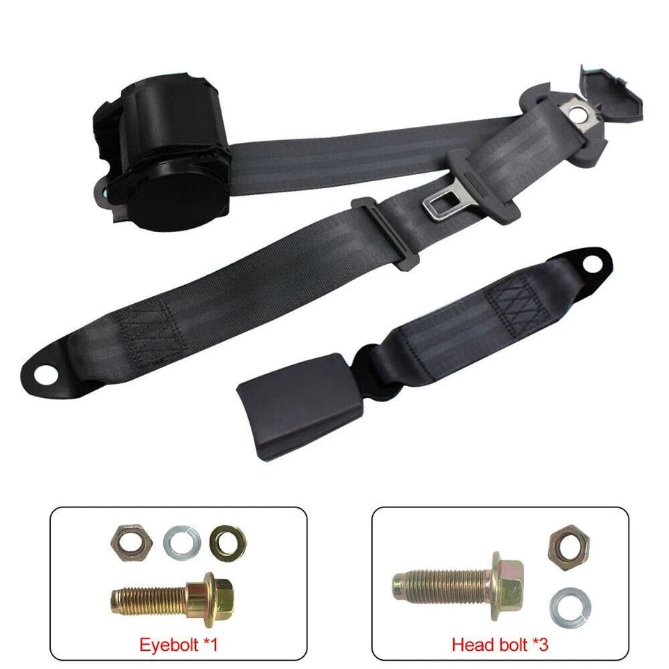 2Pack Universal Lap 3 Point Retractable Seat Belt Adjustable Car Safety Belts