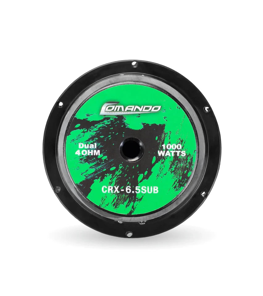 Comando Audio 6.5" Subwoofer 1000W Max Dual 4-Ohm High Power Bass Speaker CRX