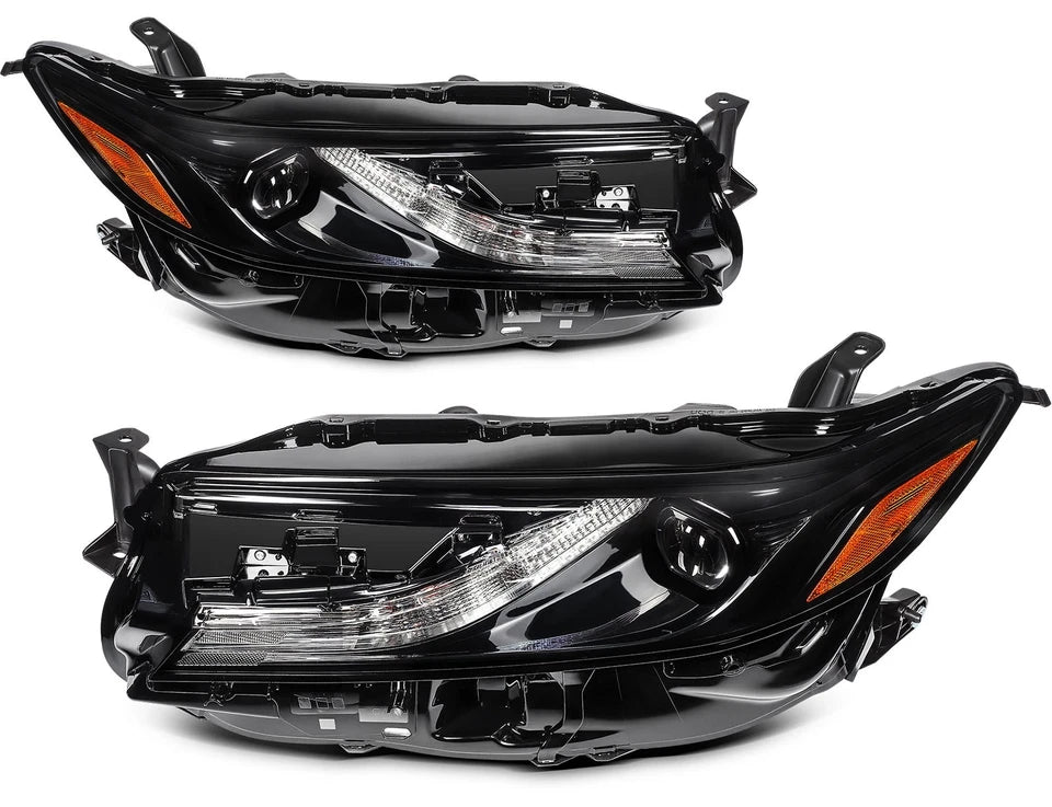 Pair Kit Projector LED Headlights w/Bulbs For Toyota Camry SE 2.5L Black Amber