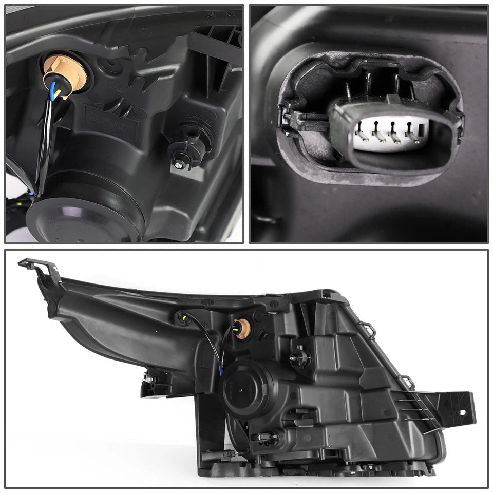 FOR 11-15 FORD EXPLORER BLACK HOUSING AMBER CORNER PROJECTOR HEADLIGHT HEADLAMP