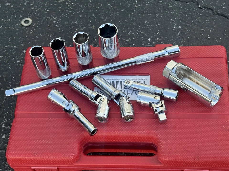 11pcs Master Spark Plug & Glow Plug Oxygen Sensor Socket Auto Service Tool Set