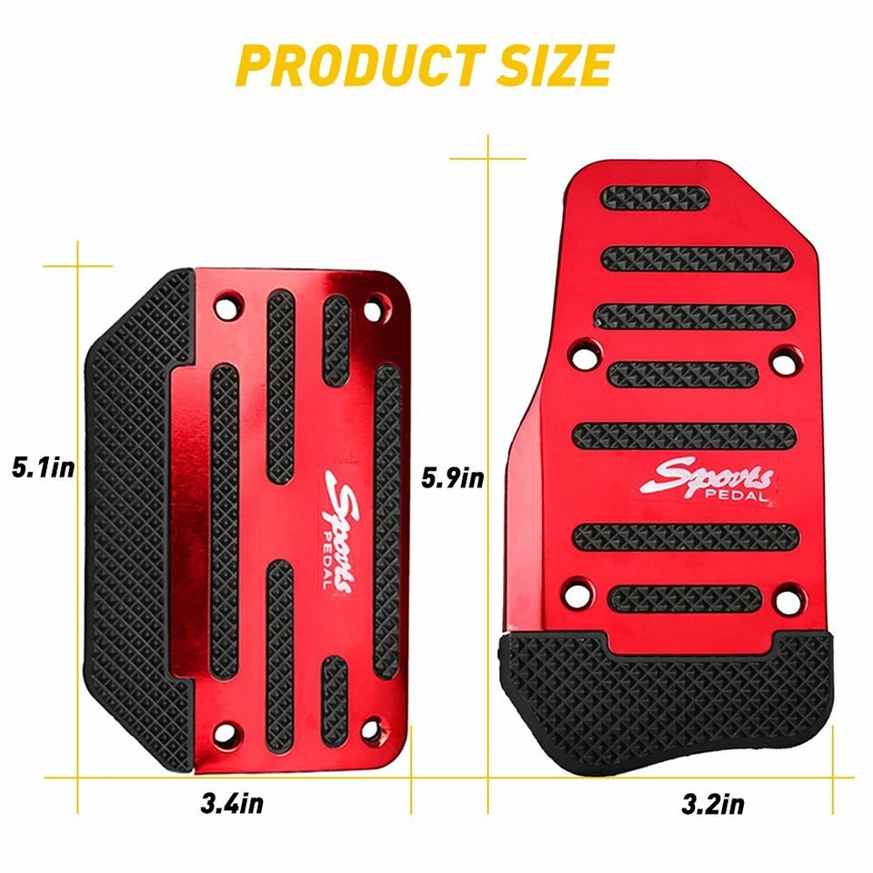 Red Non-Slip Automatic Gas Brake Foot Pedal Pad Cover Car Accessories Parts