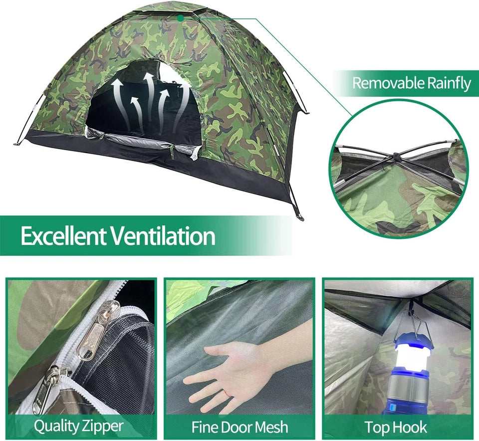 Camping Tent Lightweight Backpacking Tent Camouflage Outdoor Equipment for Campi