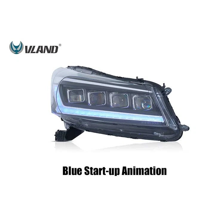 Pair LED Headlight For 2008-2012 Honda Accord 8th Gen w/Blue Start-up Animation
