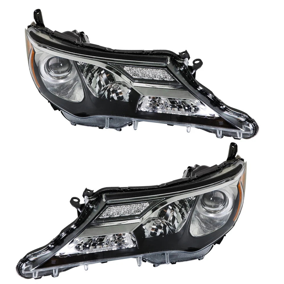 Left+Right Headlights For Toyota RAV4 2013-2015 Halogen Factory Black