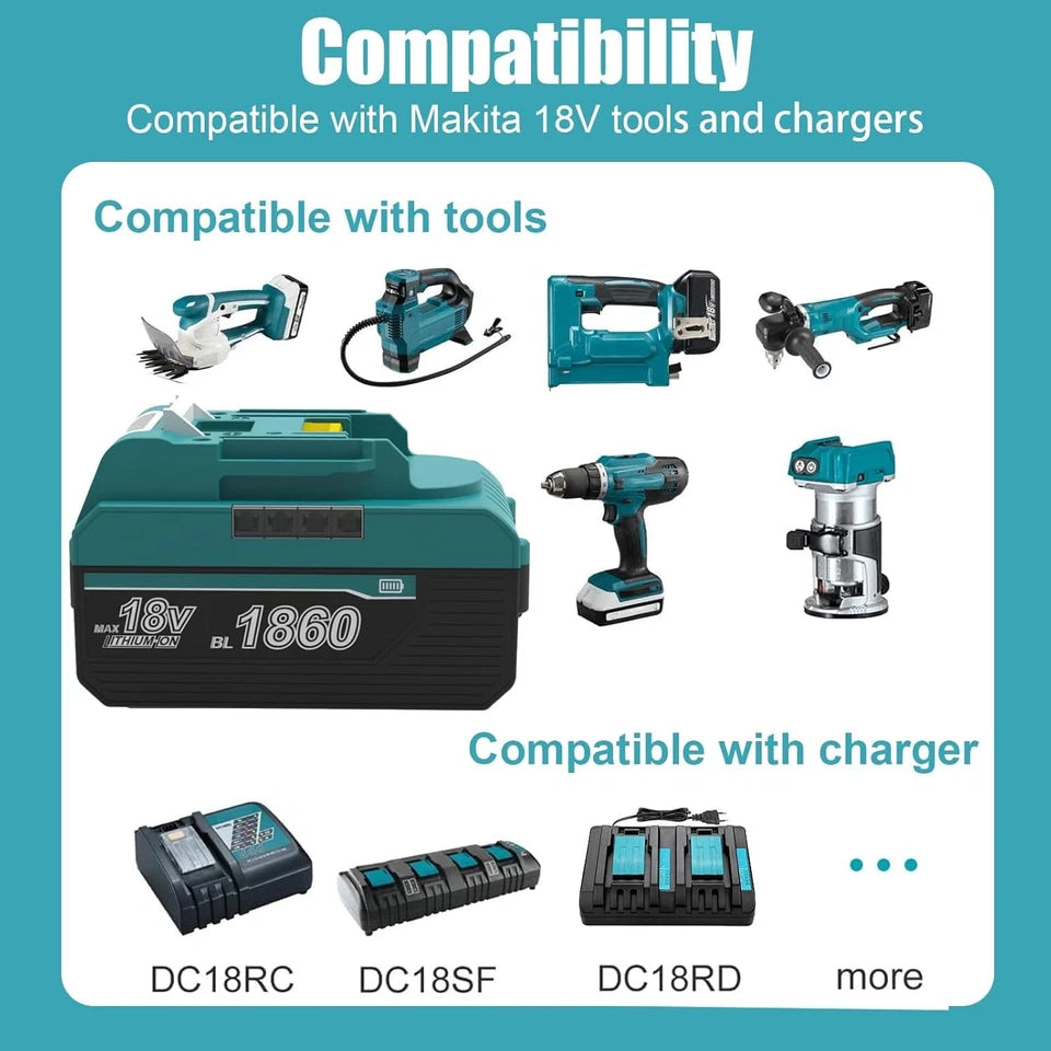 2PACK 18V For Makita 6.5Ah Lithium-Ion LXT Battery BL1830 BL1850 with Charger