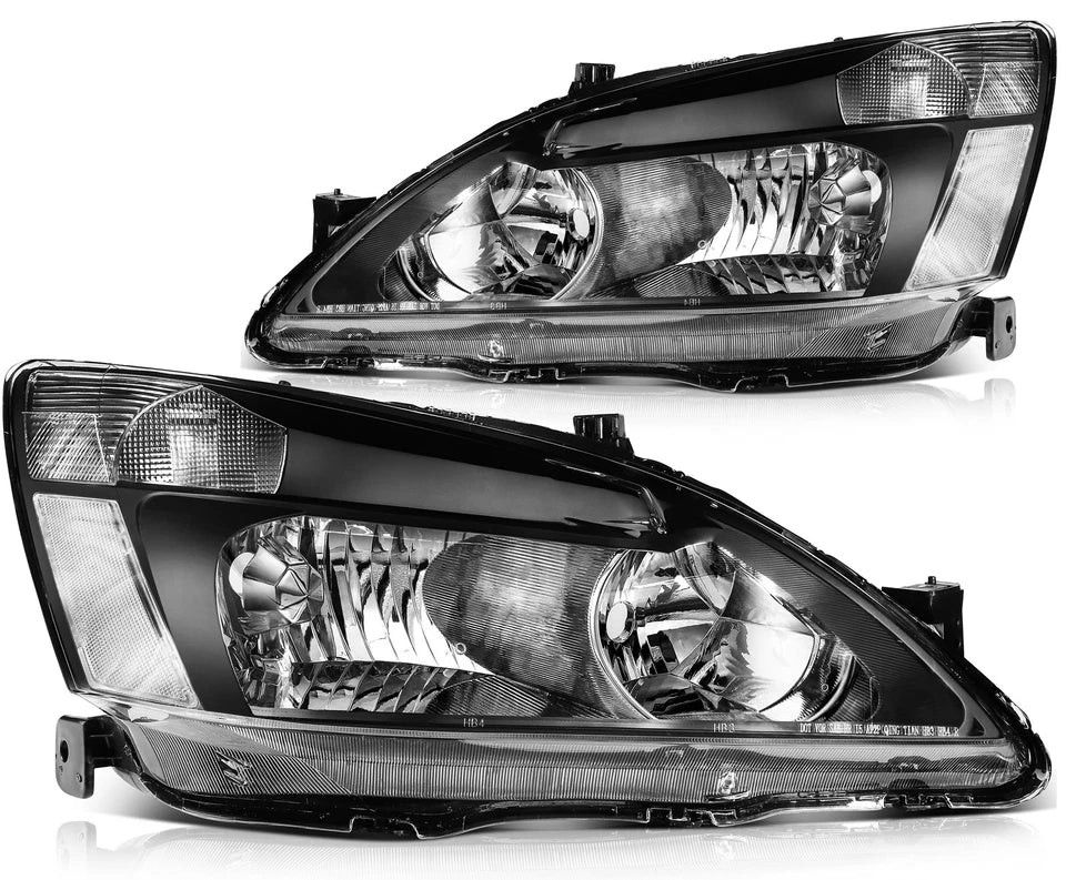 Pair Headlights Assembly Fits 2003-2007 Honda Accord Left + Right