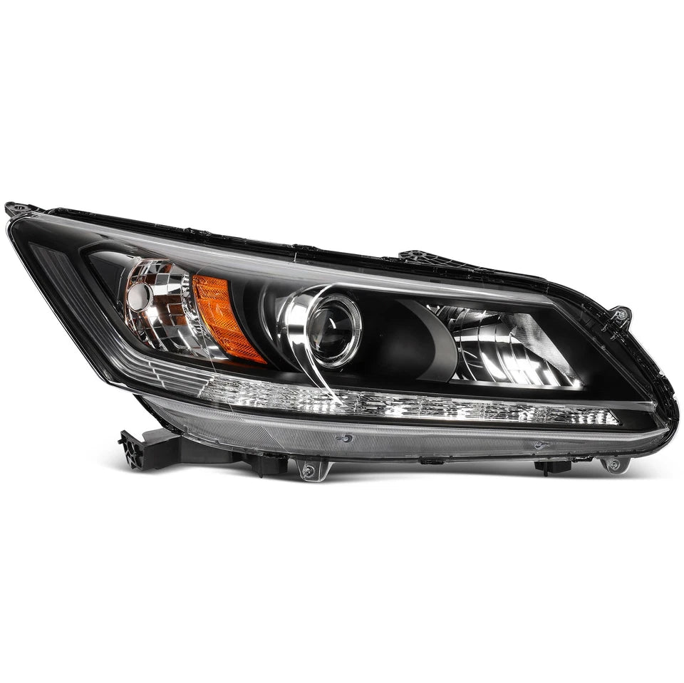 PAIR LED DRL Projector Headlights For Honda Accord Sedan EX-L 3.5L V6 2013-2015