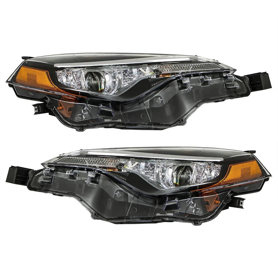 Pair Chrome Headlights For Toyota Corolla L Le Eco 2017-2019 Halogen Left+Right