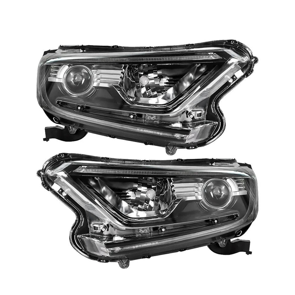 Left+Right Headlight For Honda CRV CR-V 2017-2022 Halogen Black Housing