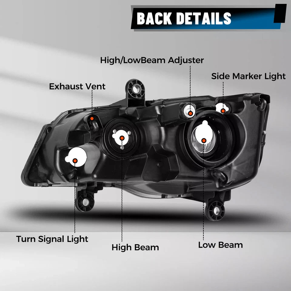 2Pcs Headlight For 2008-2016 Chrysler Town&Country 2011-2020 Dodge Grand Caravan